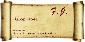 Fülöp Joel névjegykártya